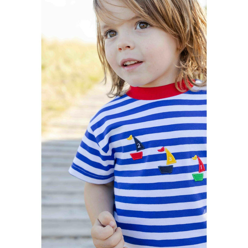 Knit Short Set With Sailboats
