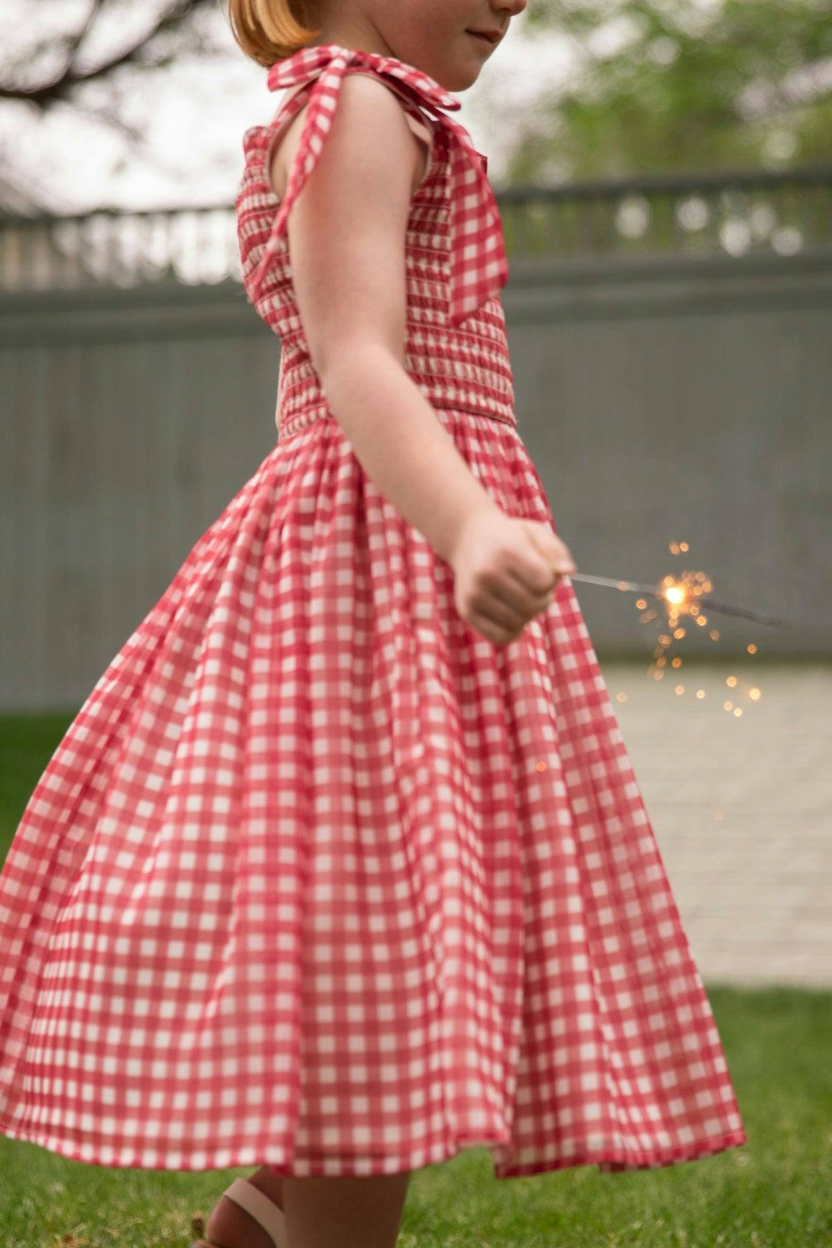 Mini Rayna Dress in Red Gingham