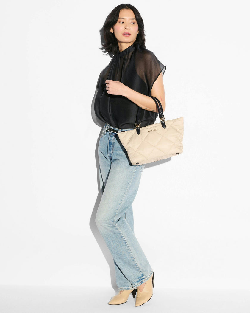 Sand/Black Small Madison E/W Tote