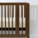 Crib Sheet in GOTS Certified Organic Brushed Cotton in Ivory with Warm Multi-Color Stripes