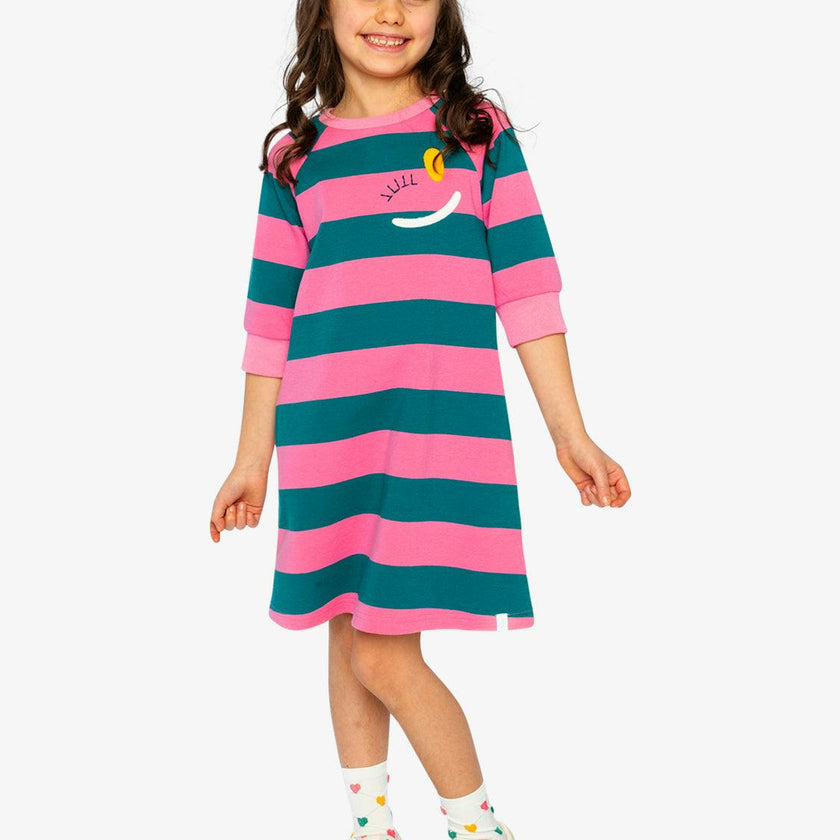 Engineer Stripe Dress Pink and Green Stripes