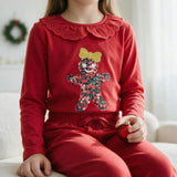 Liberty of London children's Gingerbread frilled pyjamas - red