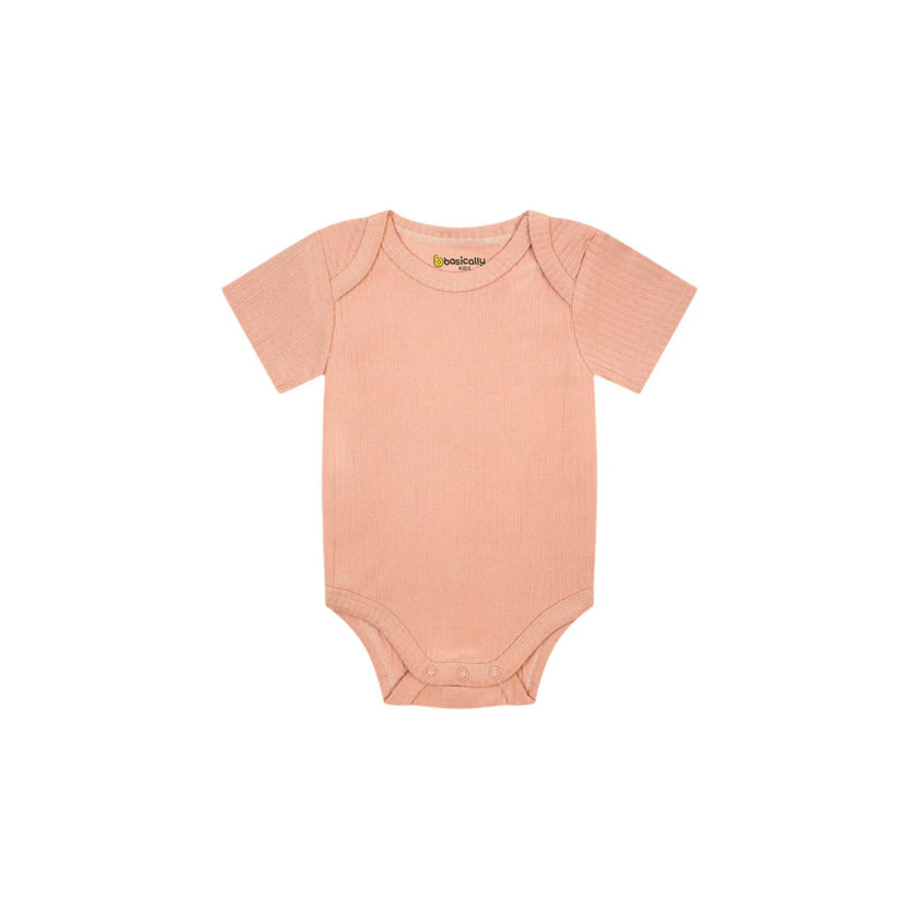 Ribbed Short Sleeve Baby Onesie