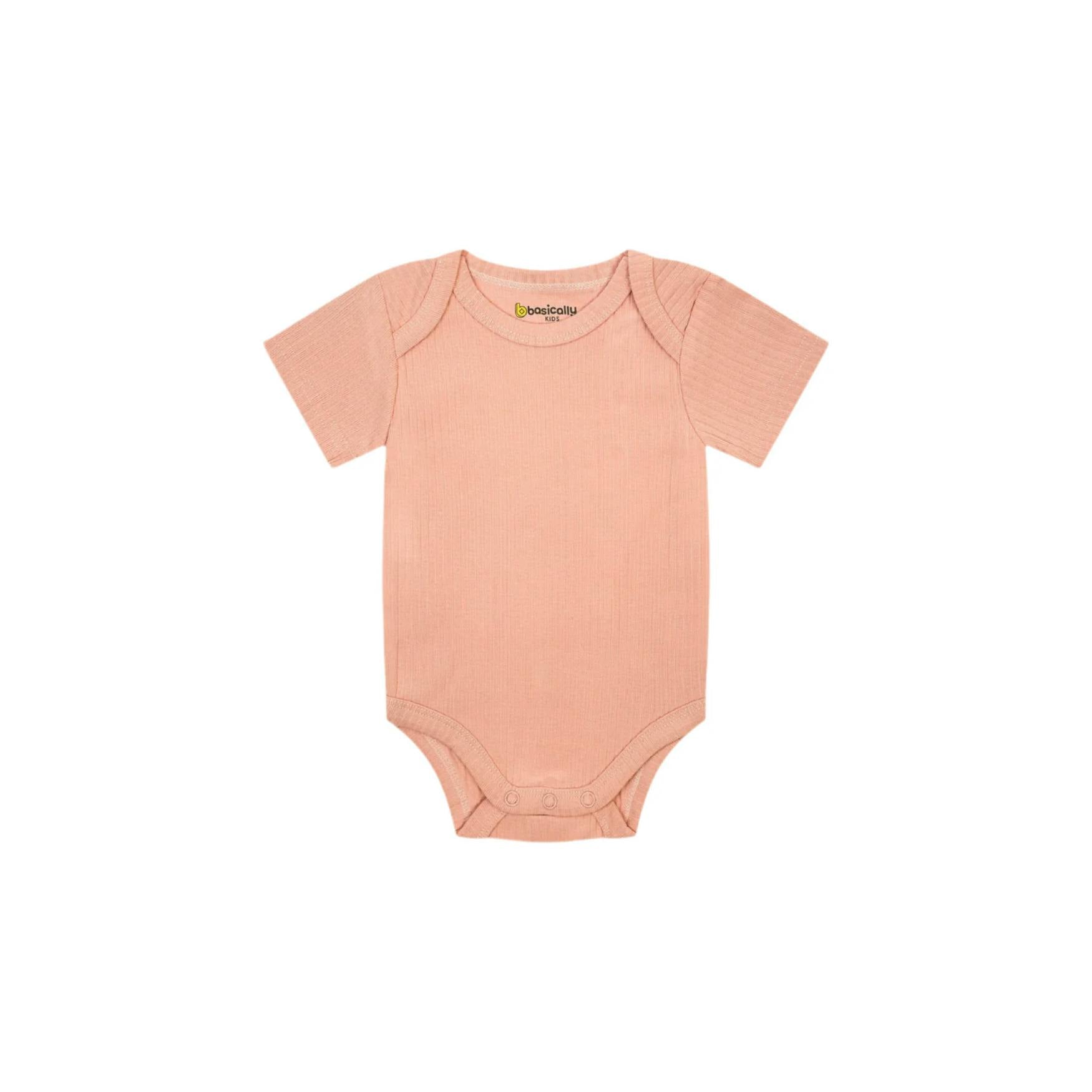 Ribbed Short Sleeve Baby Onesie