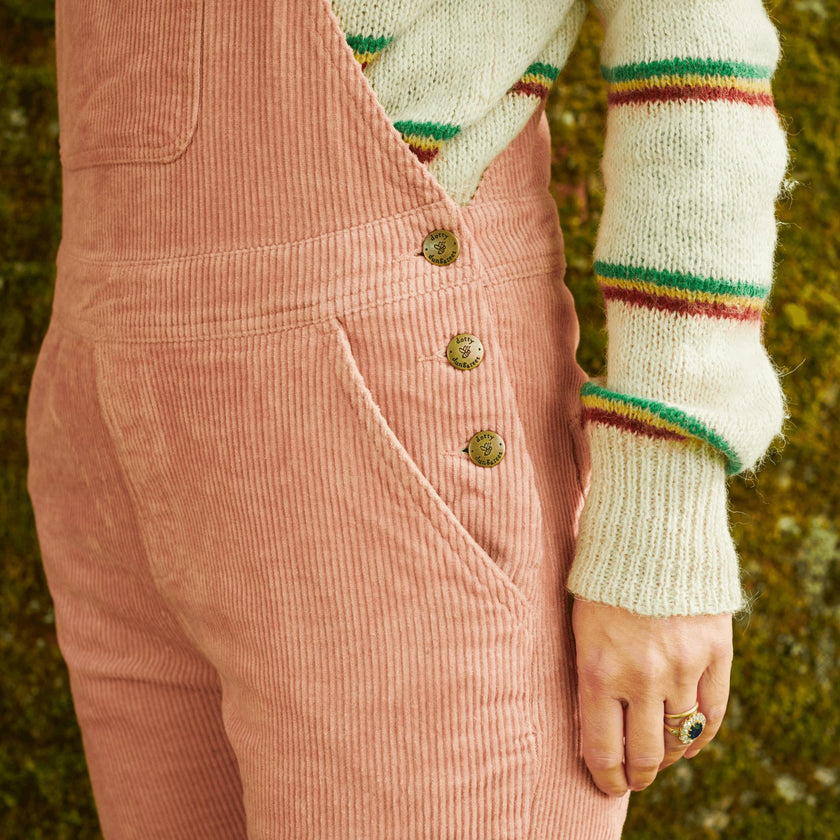 Adult Pink Chunky Cord Overalls