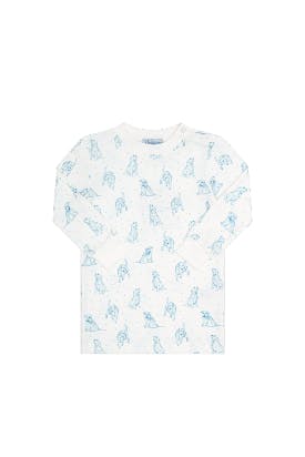 Blue Puppy Love Print Pajamas
