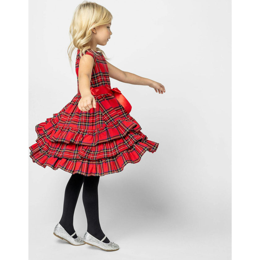 Arabella Frill Plaid Tartan Girls Party Dress