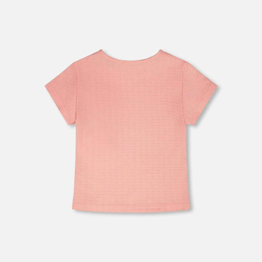Crinkle Jersey T-Shirt Off Peach Pink