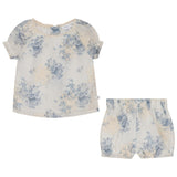 Woven Flower Embroidered 2Pc Set