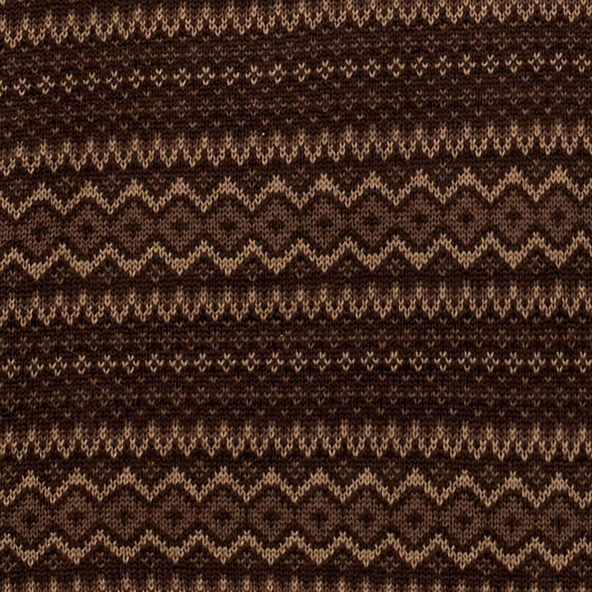 Men's Organic Half Zip Intarsia Pullover Sweater, Brown