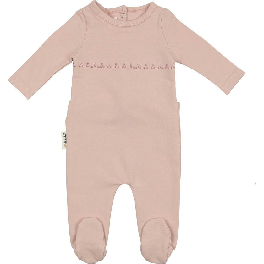 Embroidered Yoke Footie and Beanie Set