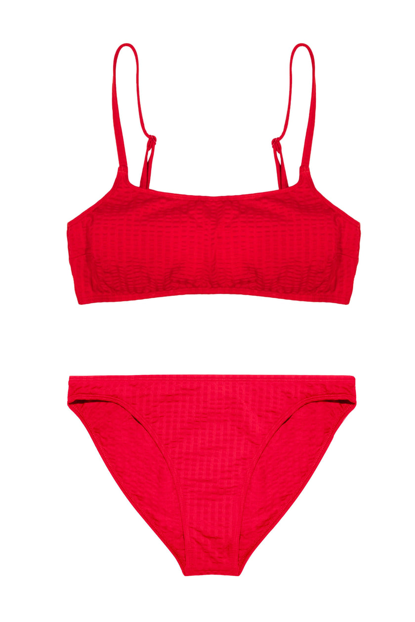 Teen Two-Piece Swimsuit, Bralette & Brief - Waffle Red
