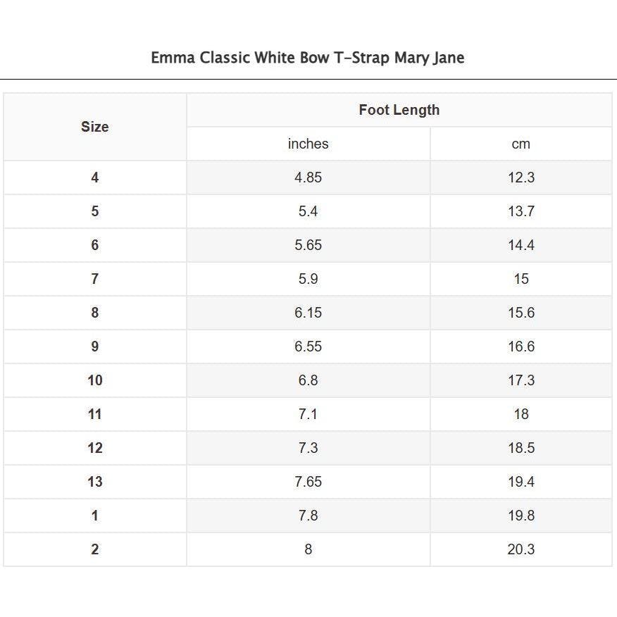 Emma Classic White Bow T-Strap Mary Jane