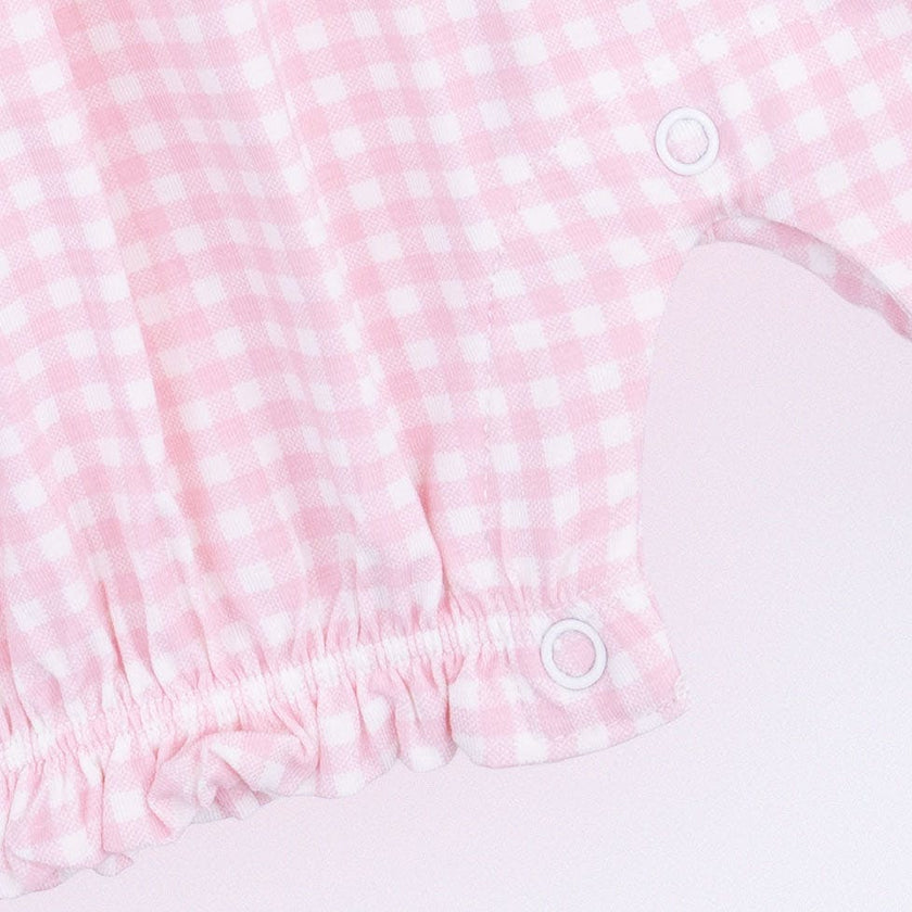 Bubbly Whale with Bow  Pink - Ruffle Playsuit