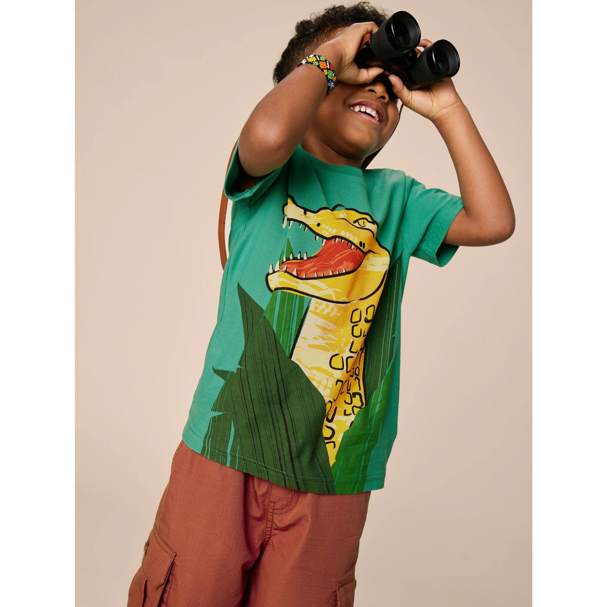 Painterly Croc Graphic Tee, Green