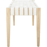 Amalia Leather Weave Bench