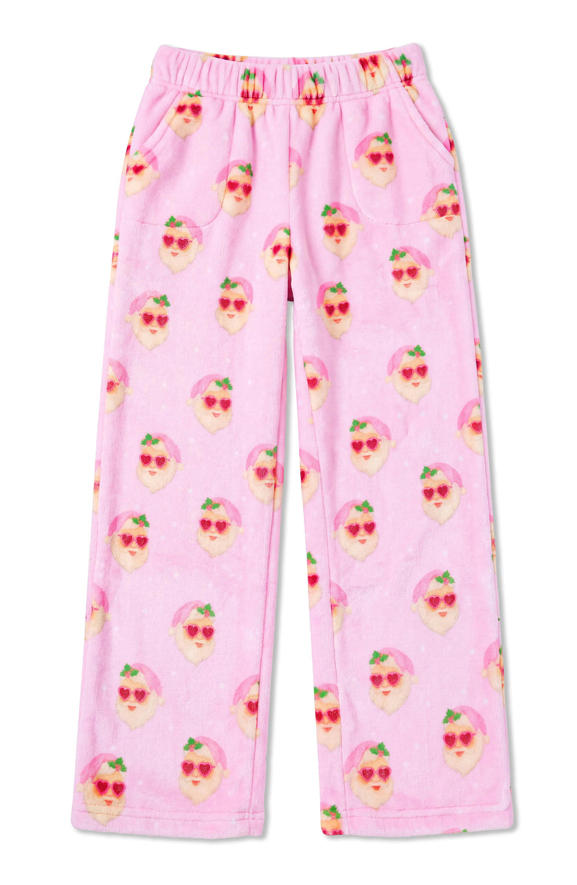 Cool Santa Girls Print Plush Pants