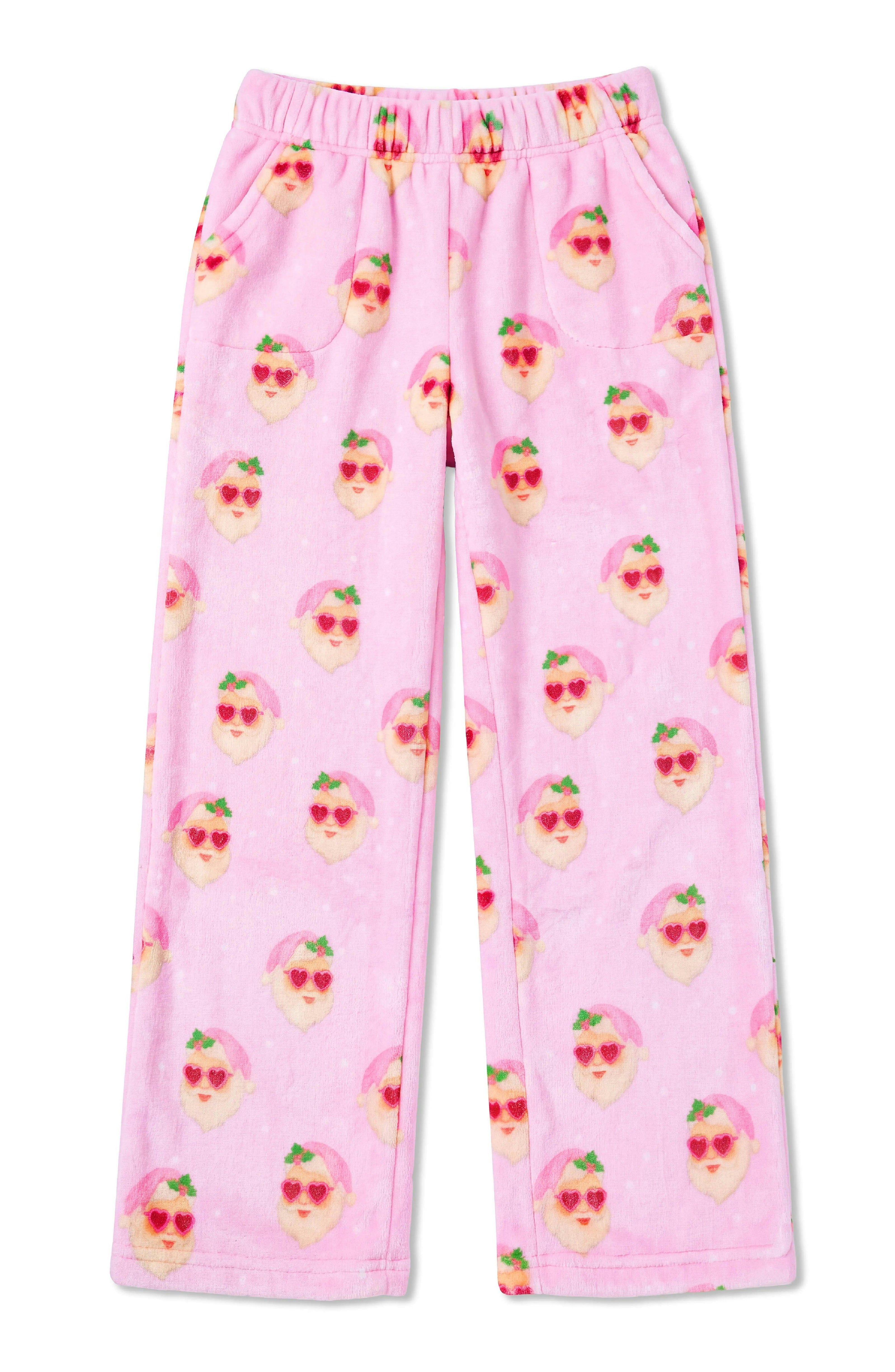 Cool Santa Girls Print Plush Pants