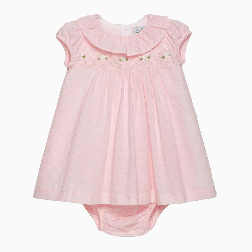 Baby My First Smocked Dress in Pale Pink Flowers