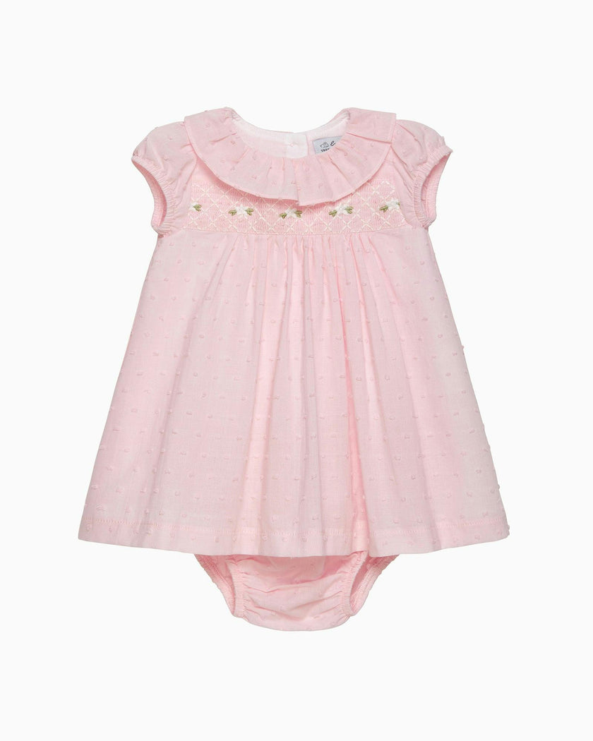 Baby My First Smocked Dress in Pale Pink Flowers