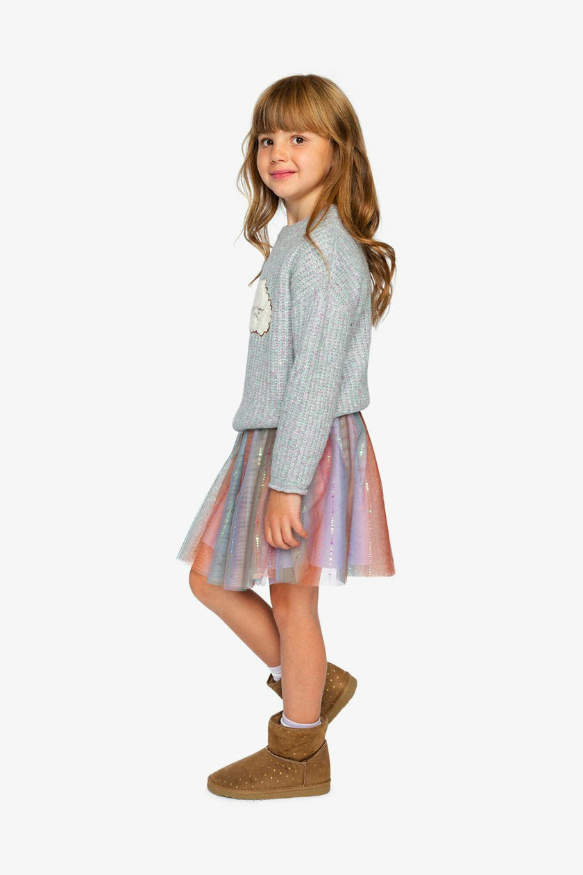 Poodle Sweater Pale Turquoise And Lilac