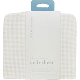 Cotton Muslin Crib Sheet - Tan Gingham