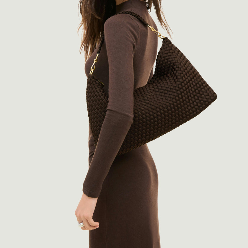 Porto Medium Half-Moon Bag | Chocolate