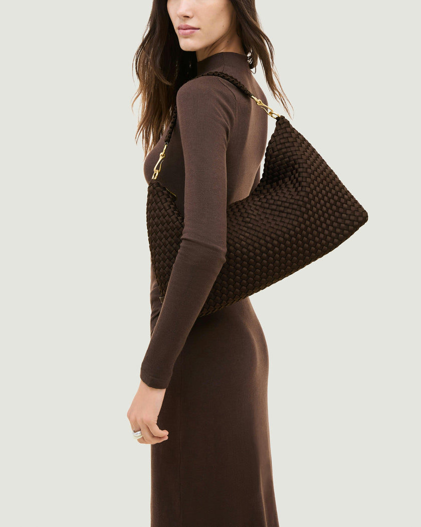 Porto Medium Half-Moon Bag | Chocolate