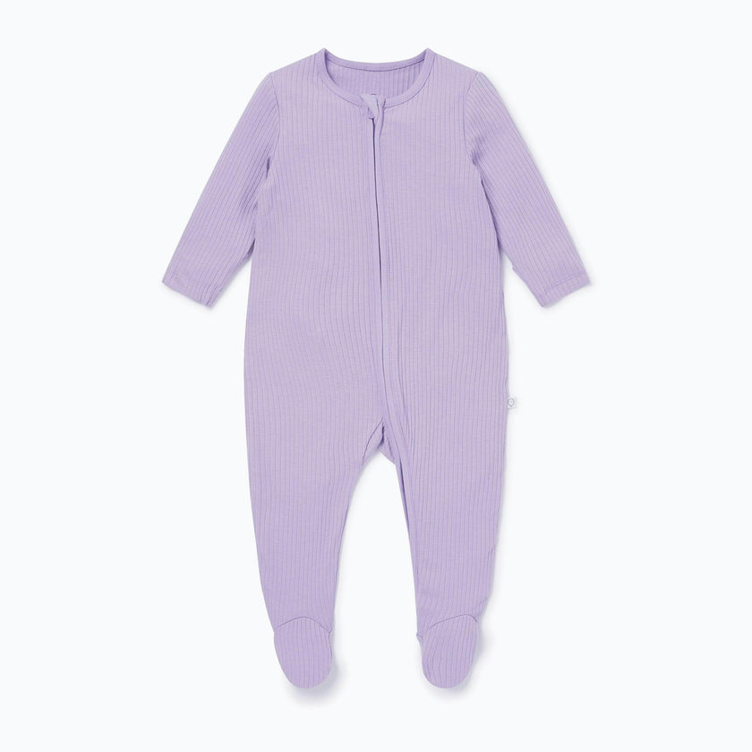 Ribbed Clever Zip Footed Baby Pajamas