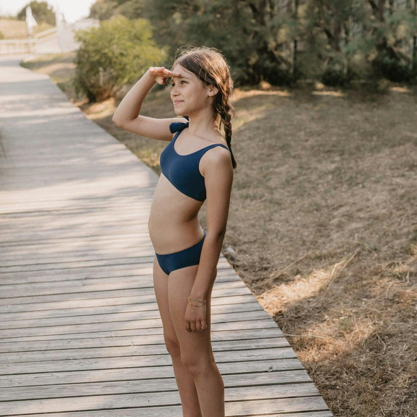 Victoria Towelling Bikini in Spaceblue