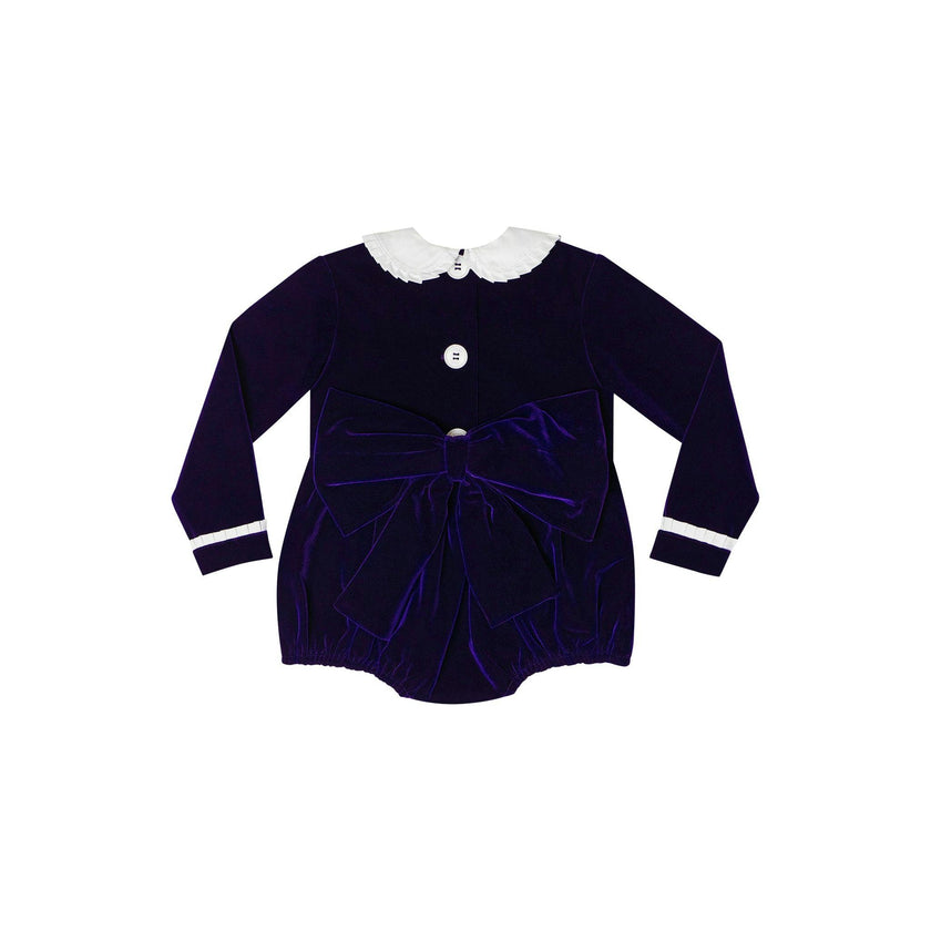 Long Sleeve Grace Bubble in Midnight Blue Velvet