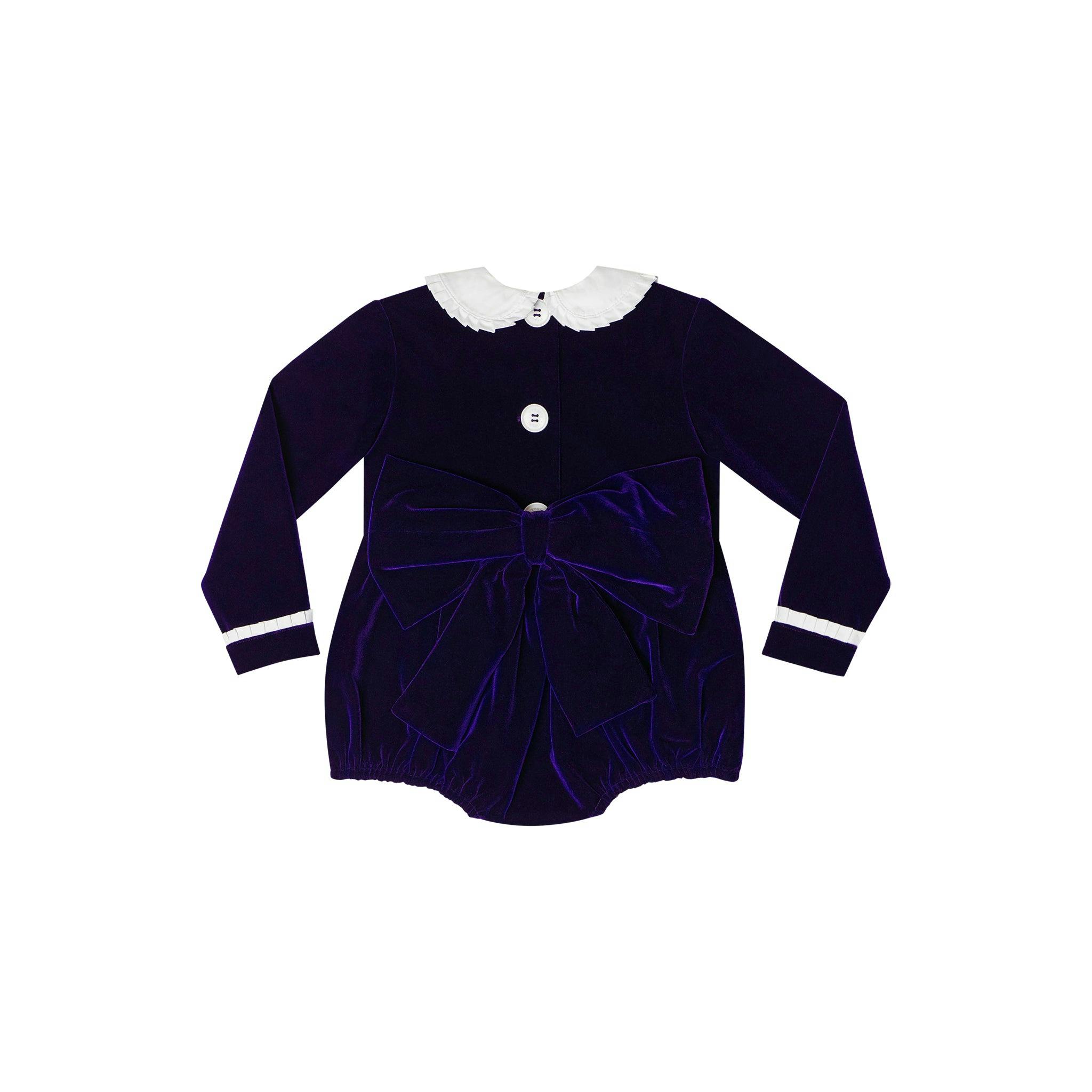 Long Sleeve Grace Bubble in Midnight Blue Velvet