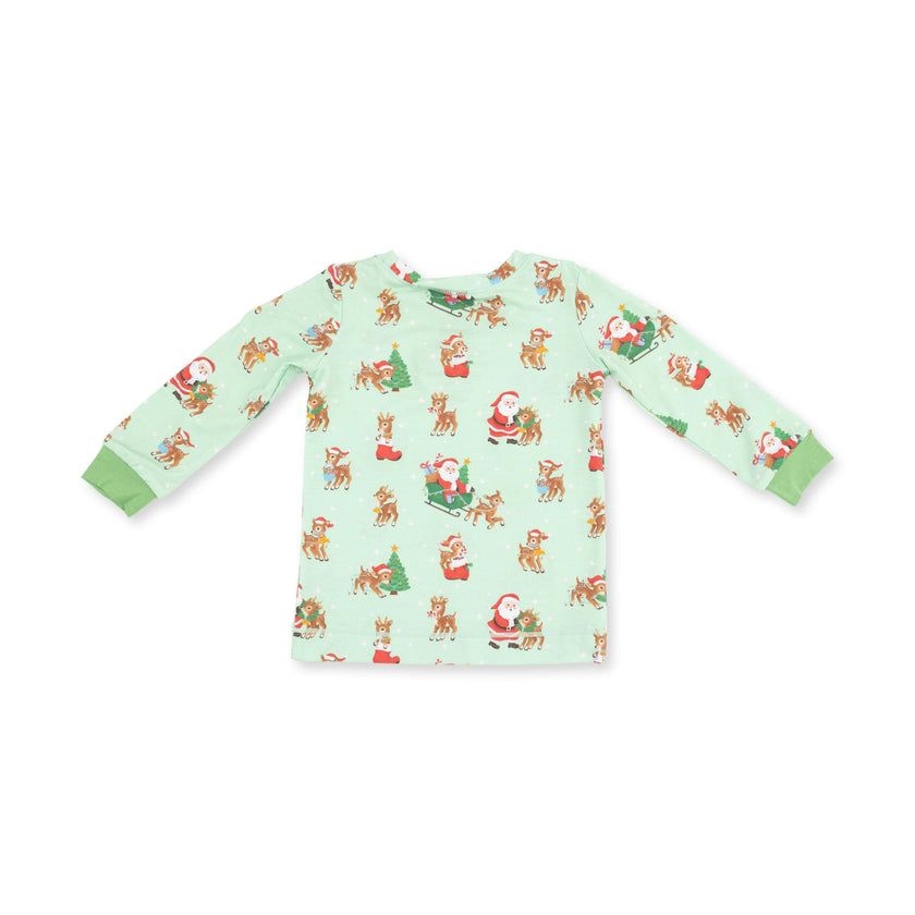 Vintage Reindeer & Santa Uni - Bamboo Long Sleeve Loungewear Set