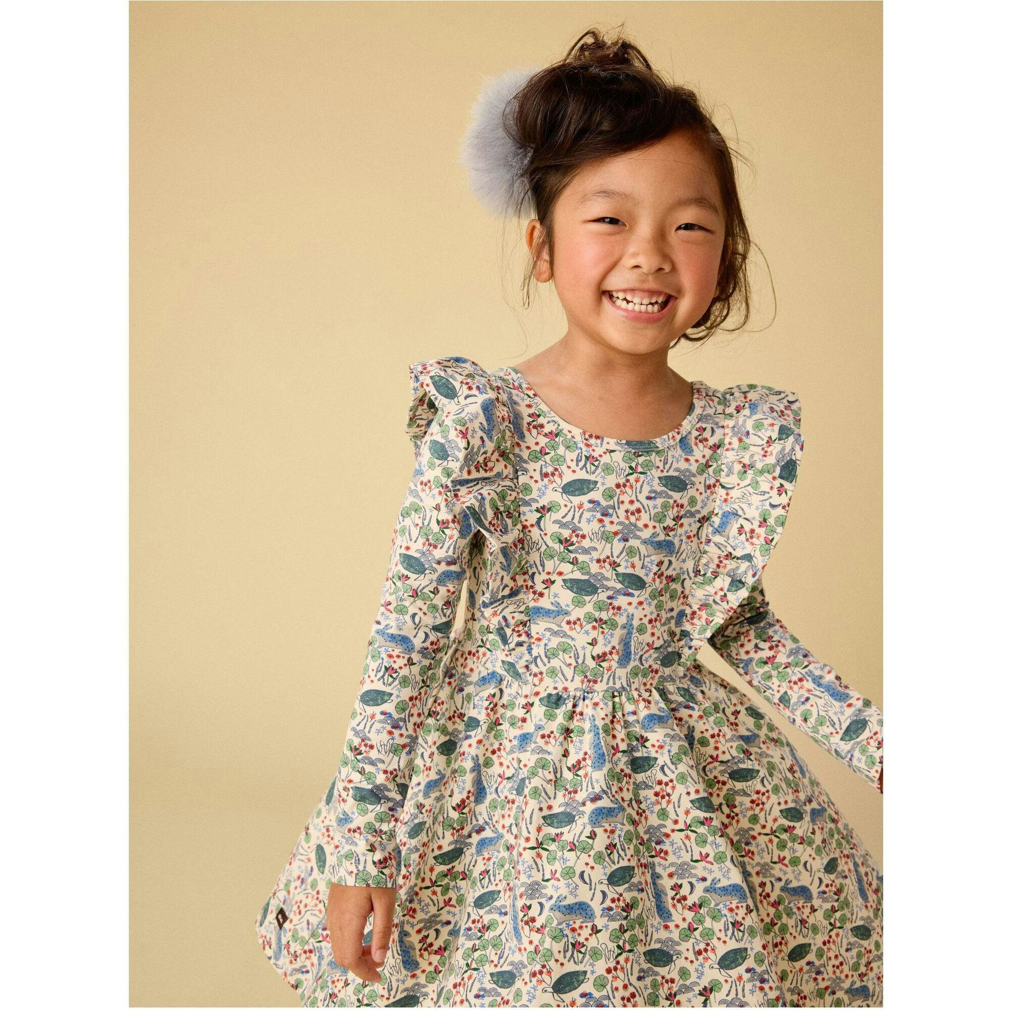 Ruffle Shoulder Ballet Dress, Multi
