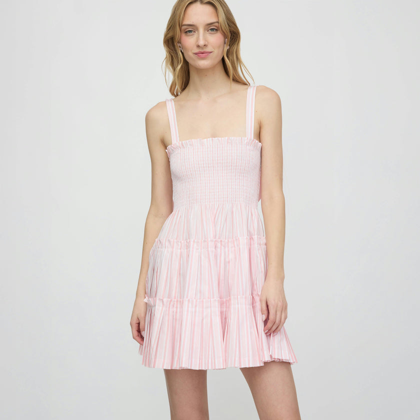 The Ribbon Charlotte Nap Dress - Pink Variegated Stripe