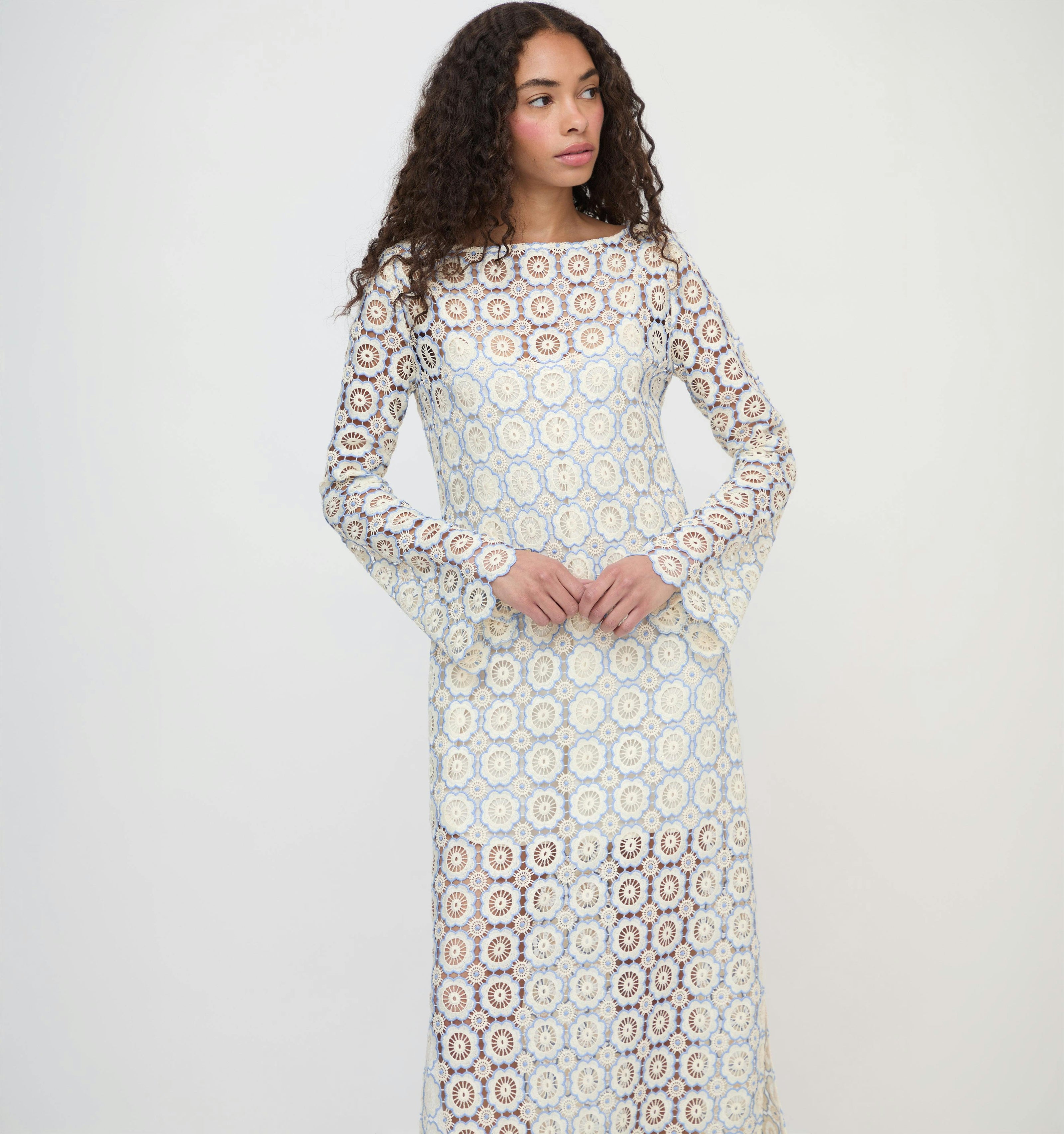 The Eliza Dress - Blue Dahlia Lace