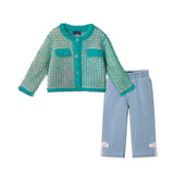 Infant (9-24M) Stripe Cardigan & Pant Set | Tweed Cutie