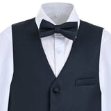 Gray Serge Formal Vest & Bow Tie Suit Set