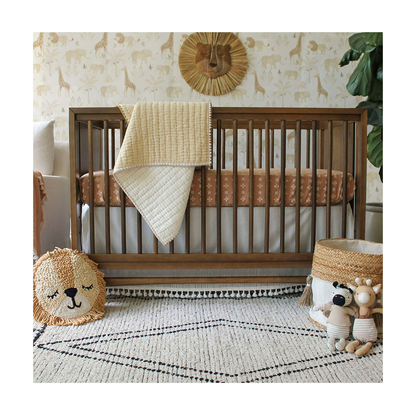 Kendi Beige Cotton Hand-Quilted Baby Blanket