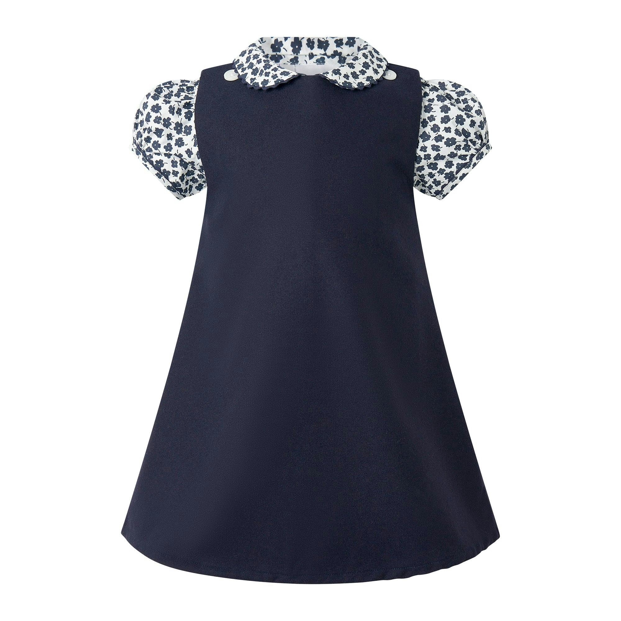 Floral Blouse Pinafore Set