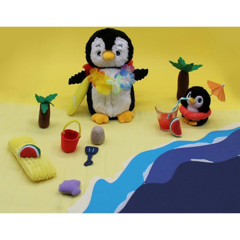 PENGUIN- MOM & BABY PLUSH - BLUE