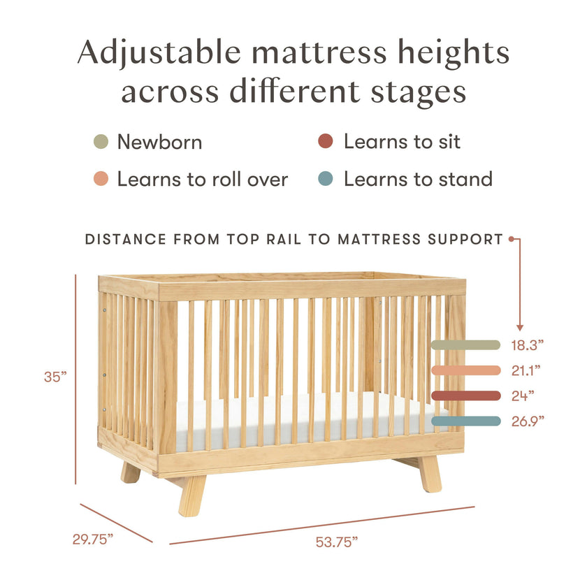 Babyletto Hudson 3-in-1 Convertible Crib with Toddler Bed Conversion Kit