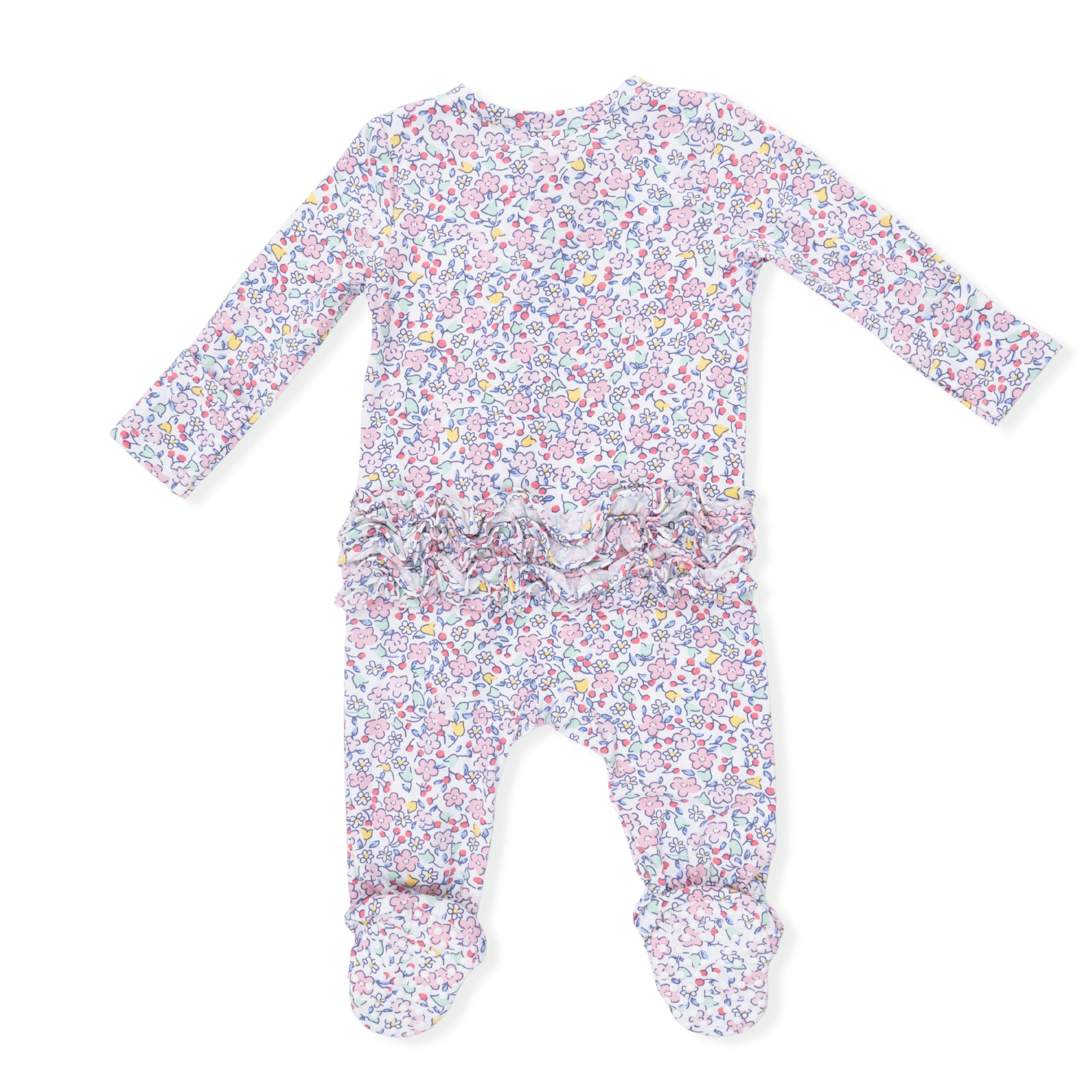 Elizabeth's Garden - 2 Way Ruffle Back Zipper Footie