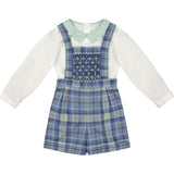 George Blue Tartan Overalls and Shirt
