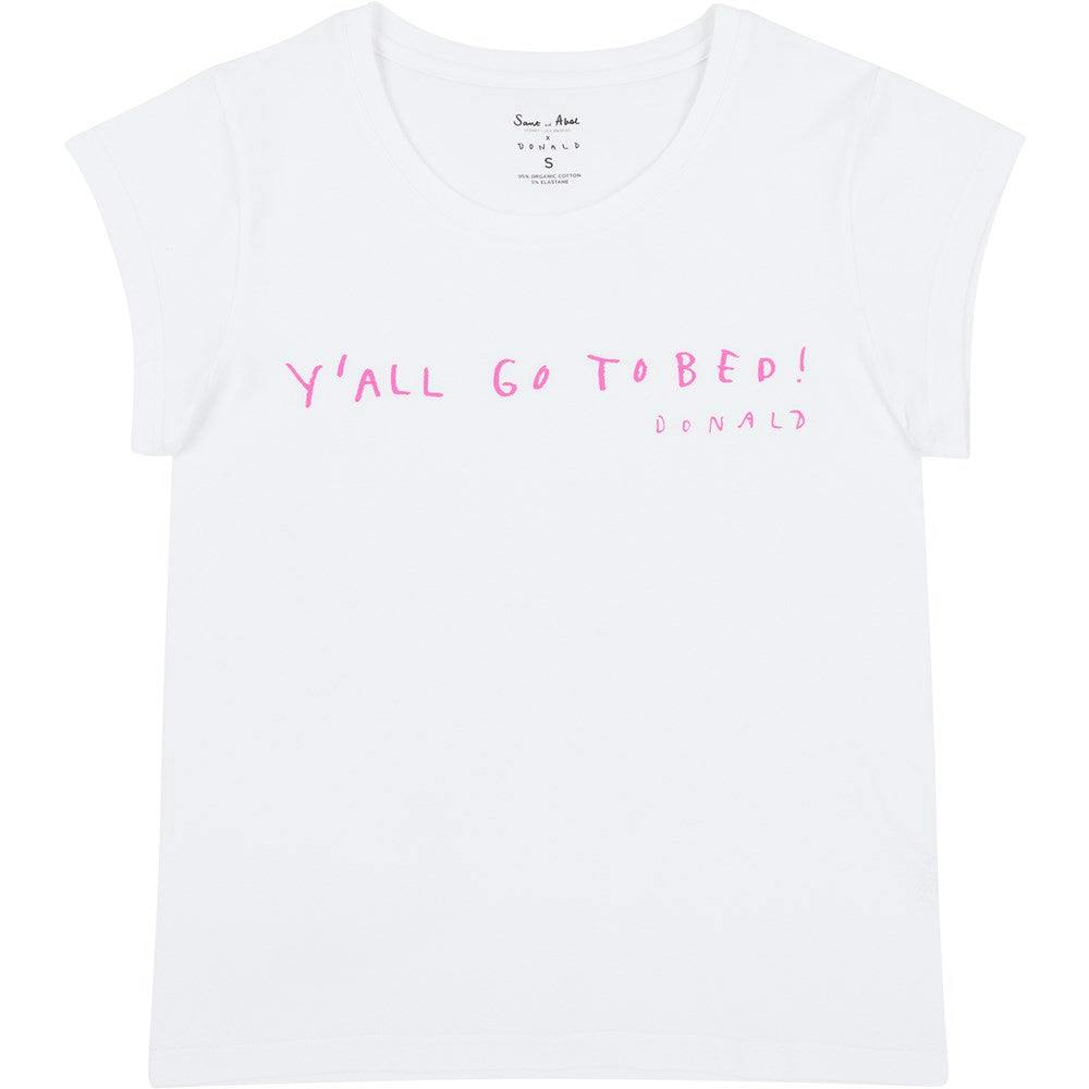 Women's Drawbertson Pink Y'All Go To Bed T-Shirt