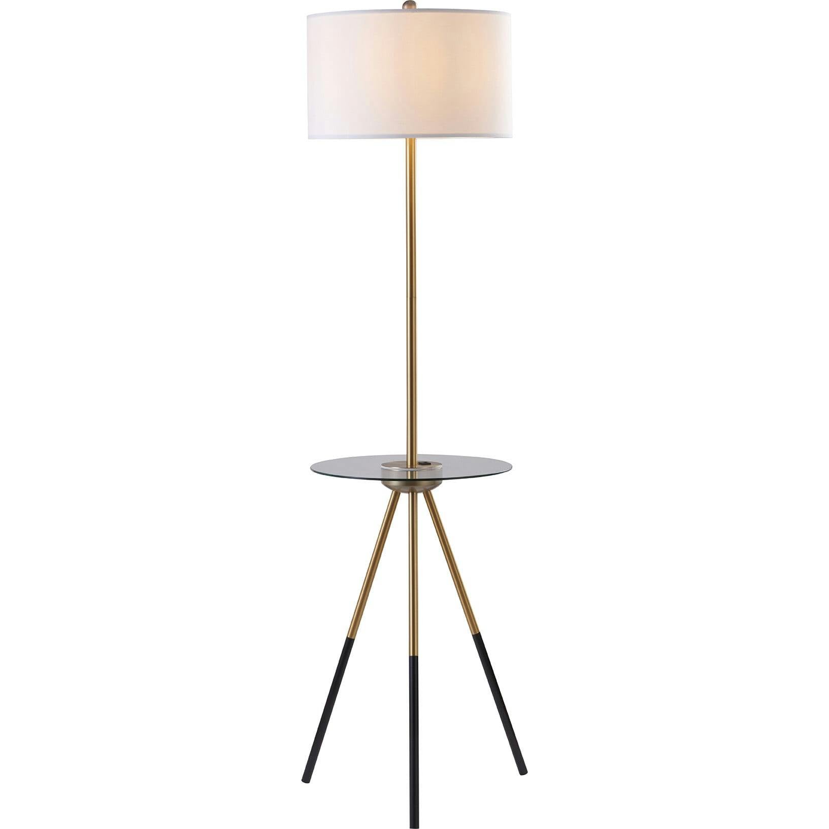 Myra Floor Lamp with Glass Table and Built-In USB