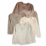 PAYTON 5-Pack Toddler Long Sleeve Thermal Henley Shirts