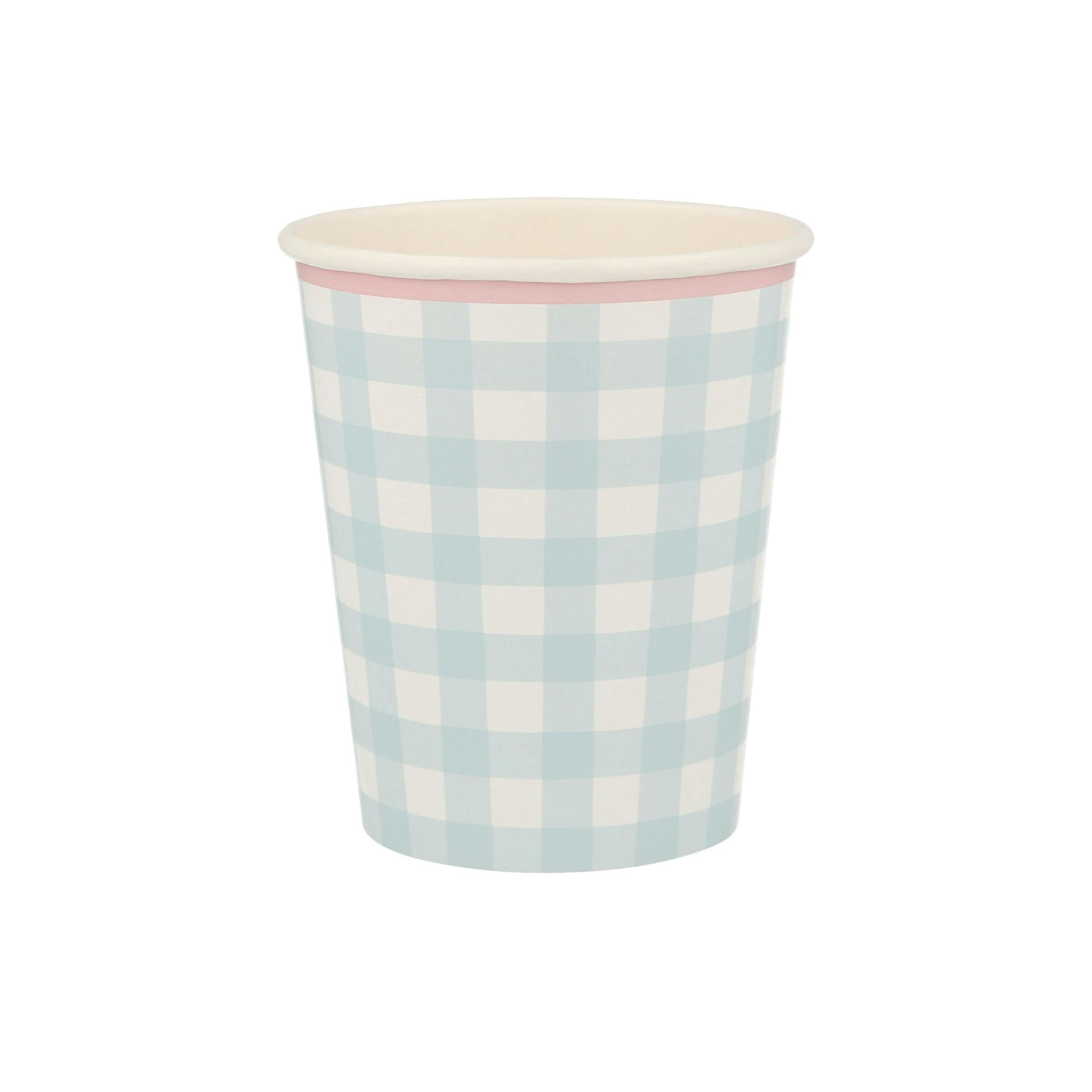 Set of 12 Gingham Cups