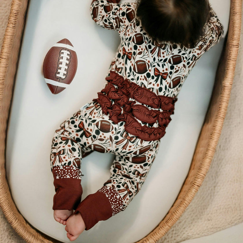 Game Day Blooms Ruffle Footie Snoozer
