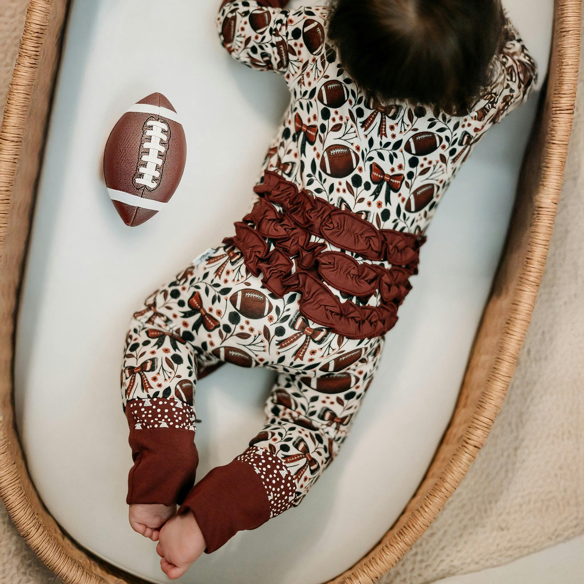 Game Day Blooms Ruffle Footie Snoozer